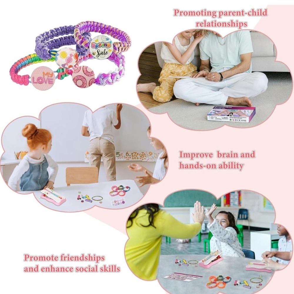 Friendship Bracelets Rope Weaver Kit Bracelet Kit Stretchy Hand Rope NWT - Picture 10 of 17